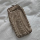 Vtg Beige Snakeskin Leather Kiss Lock Coin Purse Cigarette Case Pouch Eyeglasses