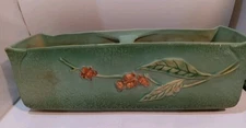 Roseville Art Pottery Divided Rectangular Planter 12in Bittersweet Pattern 1940 