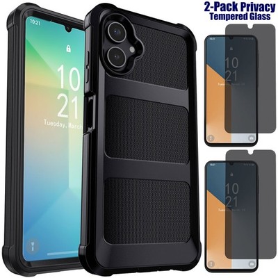 For Samsung Galaxy A06 5G Dual Layer Hybrid Case Cover /Privacy Screen Protector