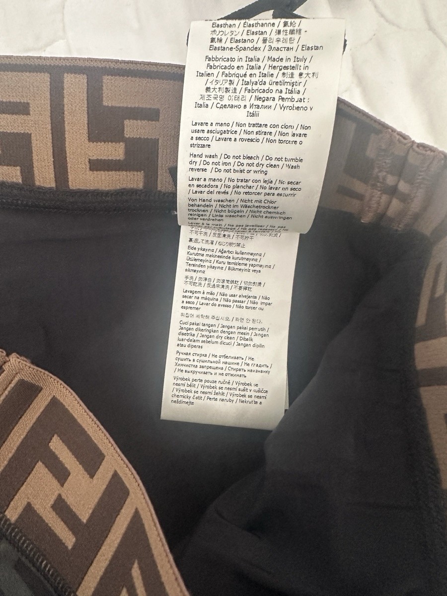 Fendi Leggings BLACK TECH FABRIC FF LOGO NWT AUTHENTIC 40 | eBay