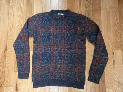 Textured Sweater Mango Man, Size M For Men, Multicolor Plaid