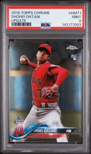 2018 TOPPS CHROME UPDATE #HMT1 SHOHEI OHTANI ROOKIE RC PSA 9