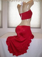 New Stripper Exotic Dancer Red 2pc Skirt Set S/M Stripperwear
