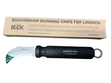 NEW Buckingham Buck 7091 Wire Skinning Knife For Lineman Ergoblade Black Handle