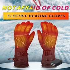 Heated gloves with built-in 2x5000mAh batteries, windproof and warm in winter.