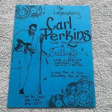CARL PERKINS Dearborn 1994 en vivo SULLY'S folleto folleto detroit rockabilly ¡RARO!