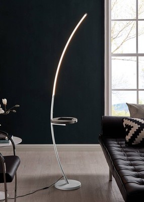 Lite Source Monita 67 1/2'' Silver Arc LED Floor Lamp with Tray Table