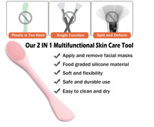 Facial Cleansing Brush, 2 in 1 Silicone Face Mask Brush  Face Scrubber