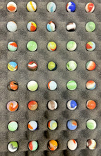 Stellar Group of Harder to Find Peltier Glass Marbles Lot of 40 Great colors