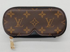 Louis Vuitton Etui Lunettes Glasses Eyewear Case Brown Monogram Zipper GI0633