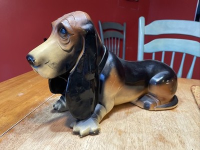Vtg Basset Hound Hard Plastic/ Celluloid Two Tone 12  L 9 T at Head USA