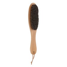 Shoe Cleaning Brush 10" x 2" Beech Wood Horsehair Boot Brushes, Brown