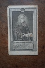 JOHANN HEINRICH SAMUEL FOemeY. PORTRAIT ENGRAVING 18th century GERMAN PASTOR