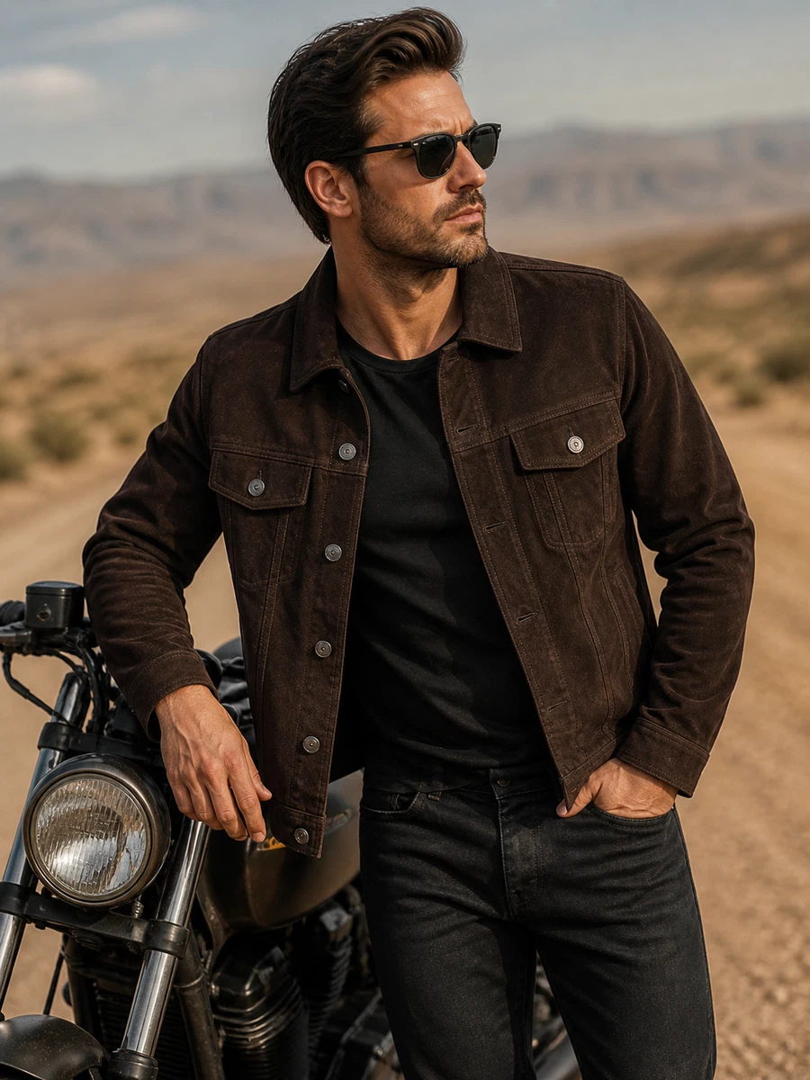 Denim Jacket Leather Collar In Men's Coats & Jackets for sale | eBay