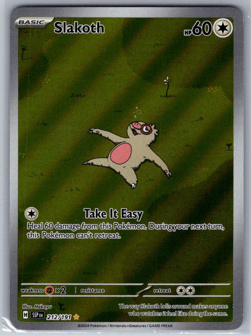 2024 Slakoth 212/191 Pokemon Surging Sparks Illustration Rare