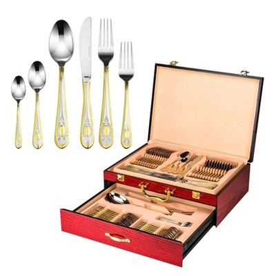 Victoria Bella JS709G-75 75-Piece 18/10 Stainless Steel Cutlery Set