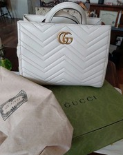 Gucci GG Marmont Matelasse Tote Medium White ...