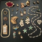 VTG Jewelry Lot Mix Estate Gold Cameo Earrings Signed Avon Costume 70s 80s 25pc