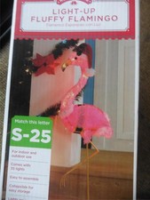 Holiday Time 32" Light Up Fluffy Christmas Flamingo for Indoor  Outdoor Decor