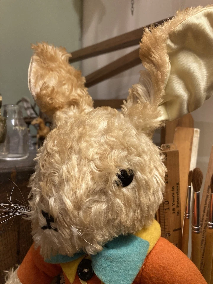 Vintage Gund Rabbit 1940-50 Old Label Fifth Ave New York Blue Bow Tie - Image 4 of 4