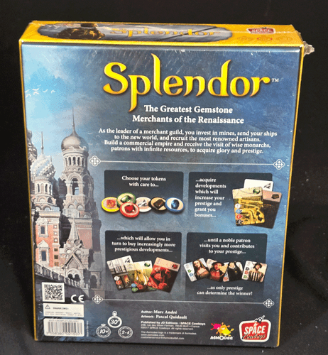 Splendor Strategy Board Game Of Gemstone Merchants Asmodee Space Cowboys New - Picture 2 of 2