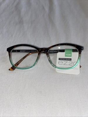 Foster Grant ez2c designer Nellie Reading Glasses Tortoise Shell Turquoise +1.50