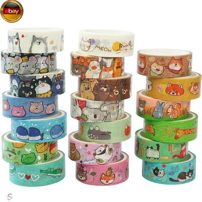 YUBX 20 Rollen Niedlich Haustiere Washi Tape Set Klebeband Bunt Dekorativ