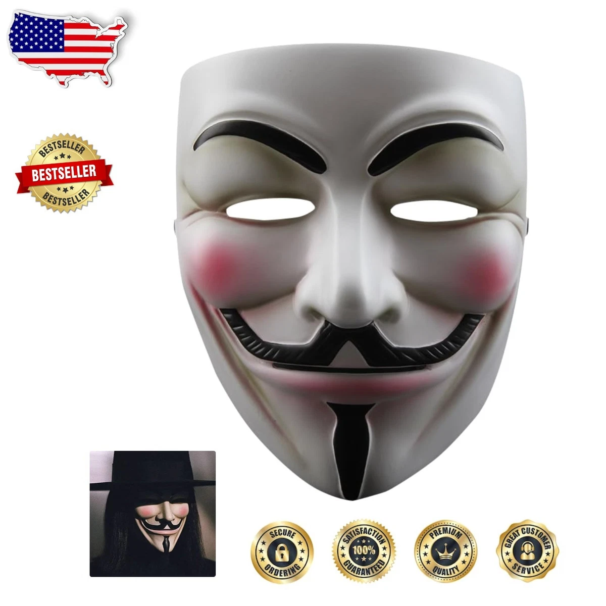 Las mejores ofertas en Resina de Guy Fawkes máscaras y antifaces