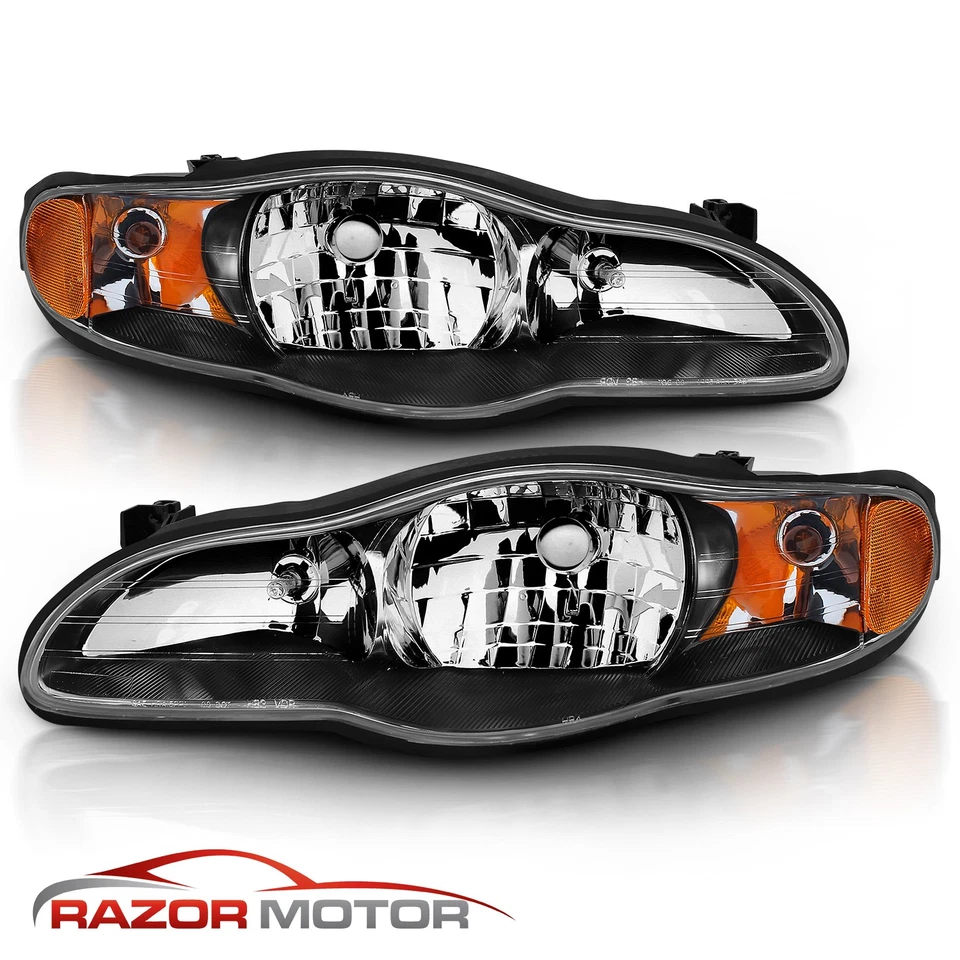 Faro de repuesto negro para Chevy Monte Carlo 2000 2001 2002 2003 2004 2005 Foto 4 de 4