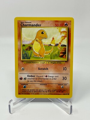 Pokemon Base Set Charmander 46/102 Non-Holo VLP | eBay