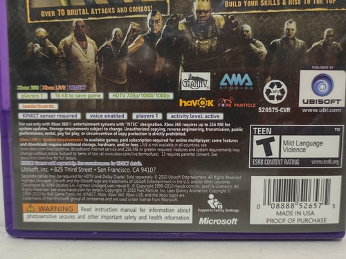 Fighters Uncaged Microsoft Xbox 360 Kinect 2010 With Manual Complete Nice - Bild 10 von 16