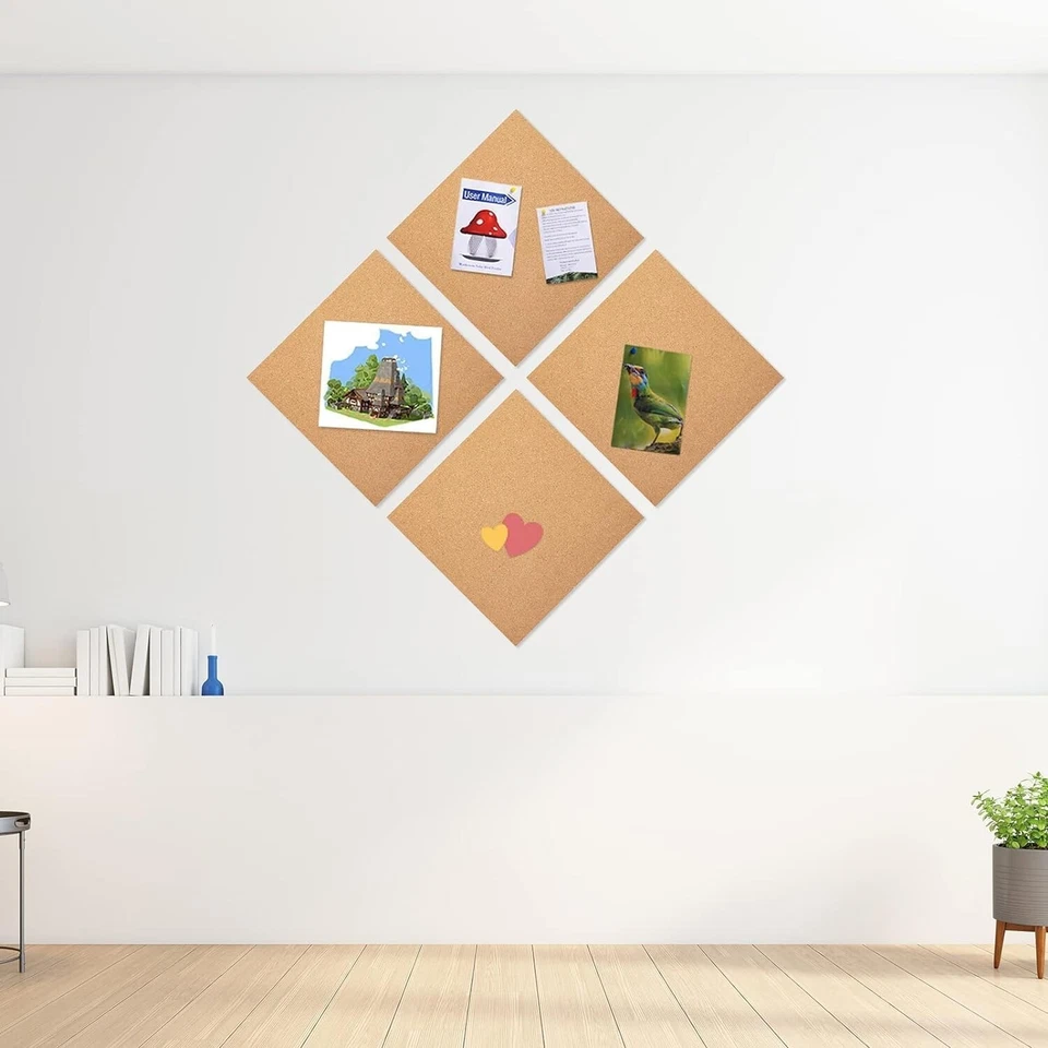 Self Adhesive Cork Board Pin Message Notice Wooden Office Memo School Pinboard - Image 4 of 4