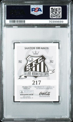 2012 Panini Santos 100 Anos Sticker 217 Neymar Jr. PSA 8 - Picture 2 of 2