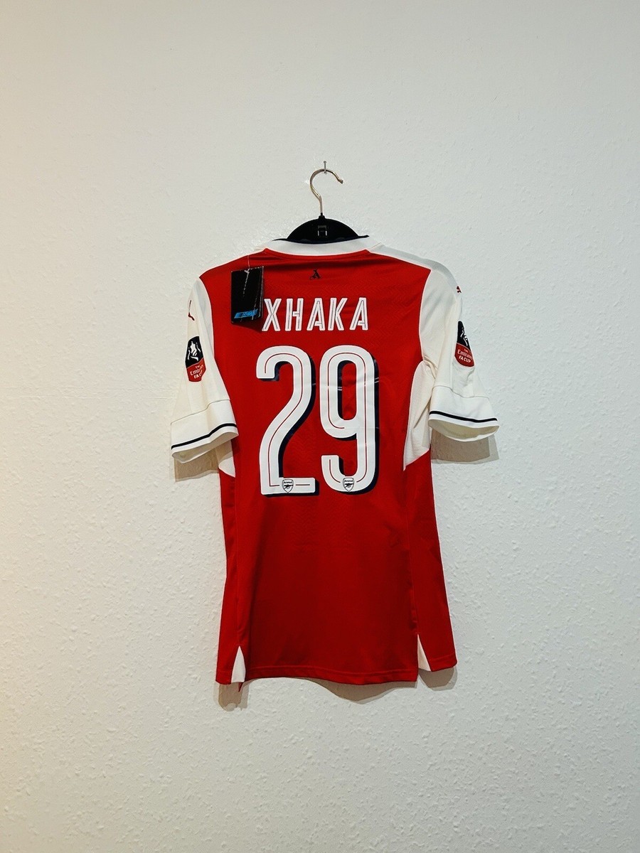 Embroidered XHAKA 29 Arsenal Football Shirt Mens S Puma 2016