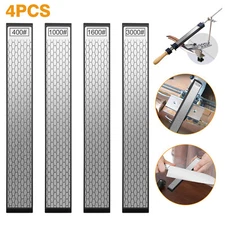 4PCS Diamond Sharpening Stone Set 400 600 1000 3000Grit Knife Chisel Sharpener