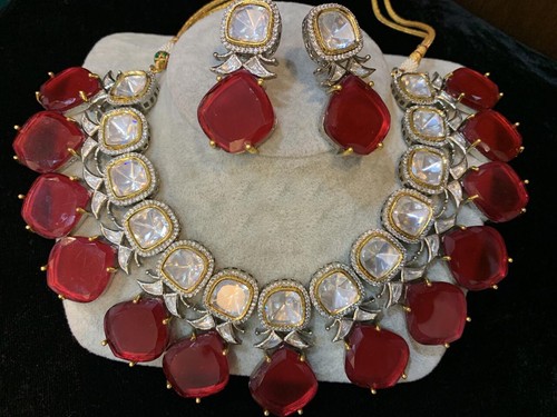 Bollywood Indian Red Choker Necklace 