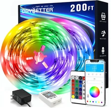 LED Strip Lights 200 Ft (2 Rolls of 100 Ft), Smart App Control Lighting Bedroom 