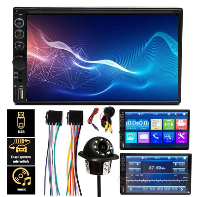 7'' Double 2Din Touch Car MP5 Player Bluetooth Stereo Mirror For GPS Nav FM Radio
