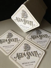 NEW 100 Agua Santa Cerveza Craft Beer Coasters Bar Glass Mat Coaster Sealed Pack