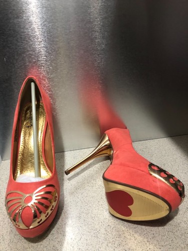 LUICHINY SIZE (10) LAURA JEAN BRIGHT RED/IMISUEDE SHOE - Picture 3 of 7