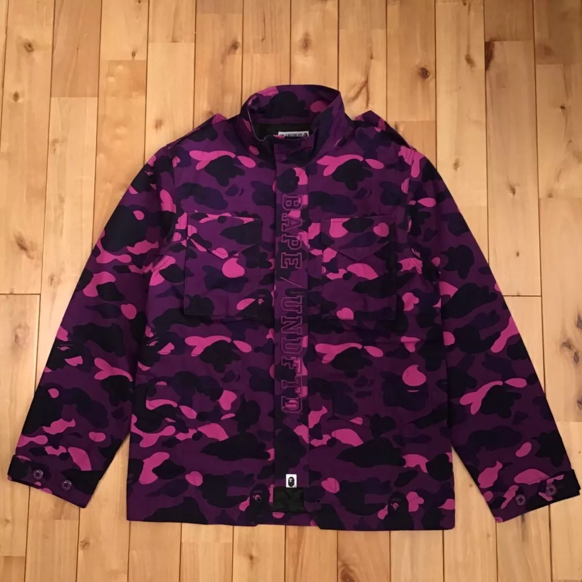 BAPE × undefeated M65 military jacket purple camo A Bathing Ape Size L
