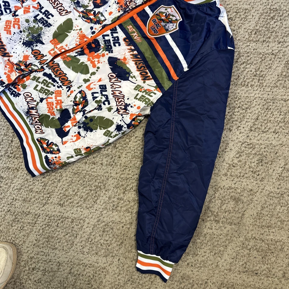Blac leaf 100%Authenitc Zip Up Jacket Men's Size Xl All Over Logo Multicolor — 第 3/4 张图片