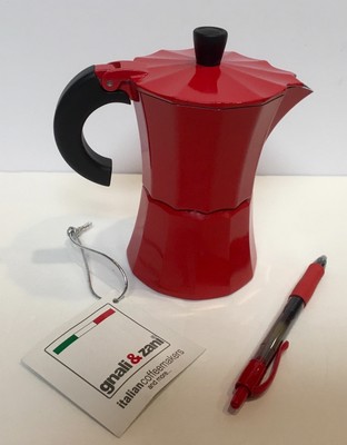 New-Gnali \u0026 Zani RED Espresso Pot 3 Cup 