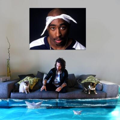 V4660 2pac Tupac Shakur Bandana Portrait Gangsta Rap Decor WALL