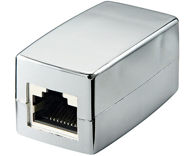 Cat 5 RJ45 2* Buchse Patchkupplung Verbinder Adapter CAT5e metall geschirmt