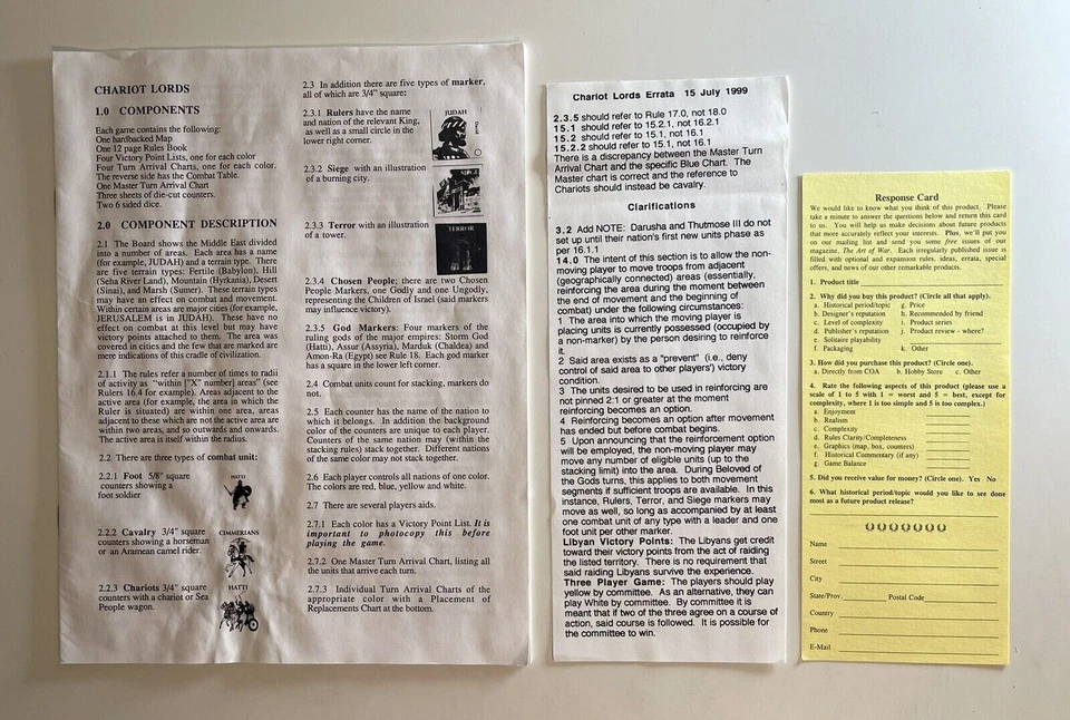 Chariot Lords (1999) - Clash of Arms Games - UNPUNCHED - COMPLETE - Image 4 of 4