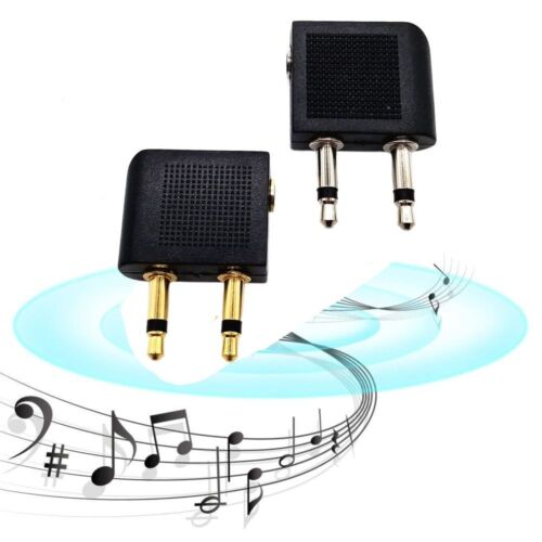 Audio Adapter 3.5mm Plug Adaptor Jack Double 3.5mm Earphones Aircraft Plug - Picture 1 of 11