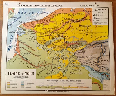 Carte Scolaire  HATIER-Vidal Lablache Cartonnée - FRANCE NORD - 122x102 cm - Photo 1/2