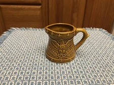 Eagle Cup Japan mug Patriotic Pitcher Brown Glaze 2 3/4” Icup Stars Ceramic USA