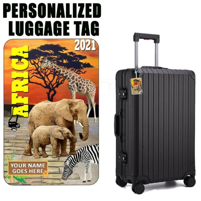 Personalized Africa Travel Luggage Tag with Loop